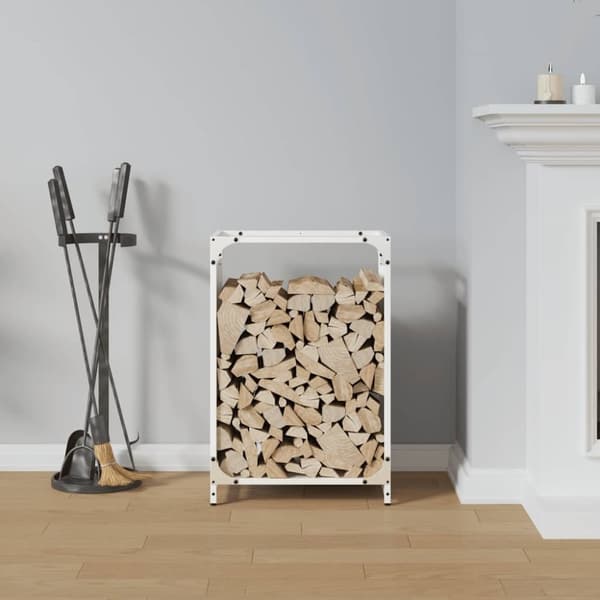 vidaXL Vedstativ svart 44x28x65 cm kaldvalset stål