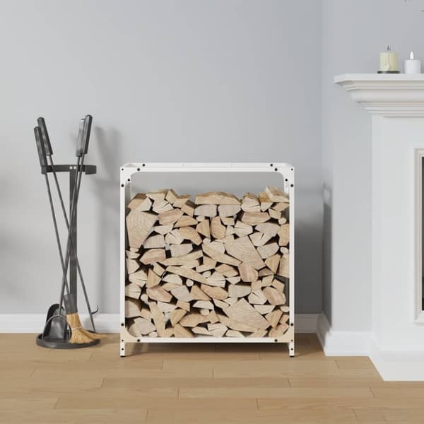 vidaXL Vedstativ svart 60x28x65 cm kaldvalset stål