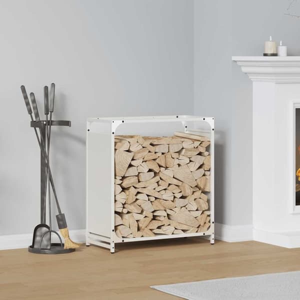 vidaXL Vedstativ svart 60x28x65 cm kaldvalset stål