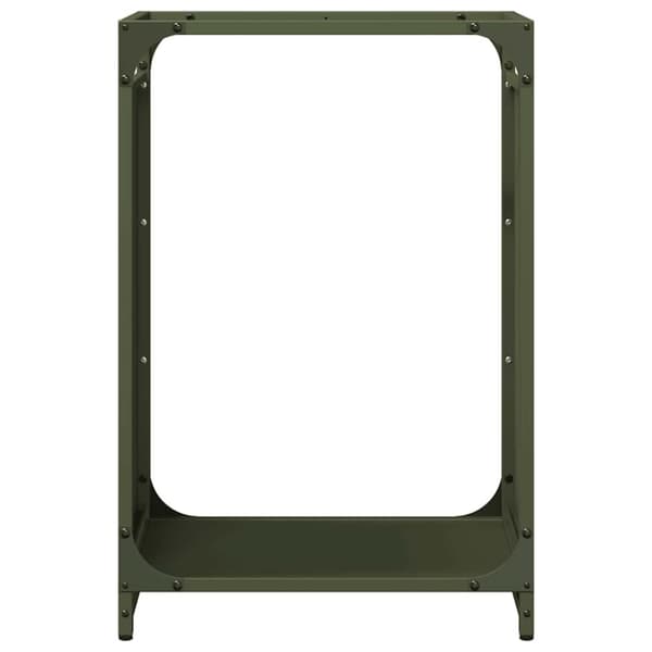 vidaXL Vedstativ olivengrønn 44x28x65 cm kaldvalset stål