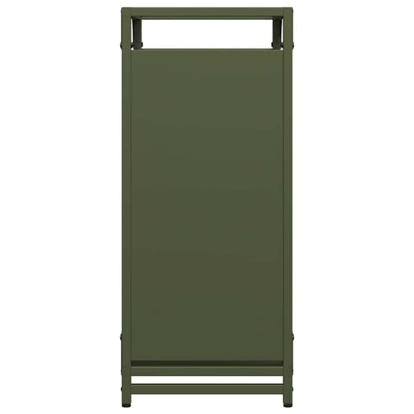 vidaXL Vedstativ olivengrønn 44x28x65 cm kaldvalset stål