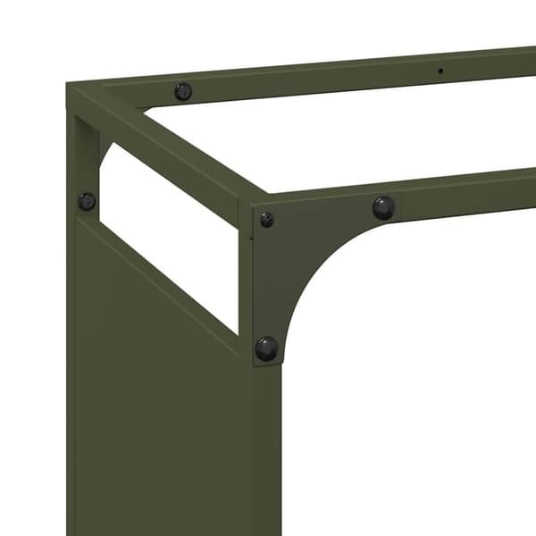 vidaXL Vedstativ olivengrønn 44x28x65 cm kaldvalset stål