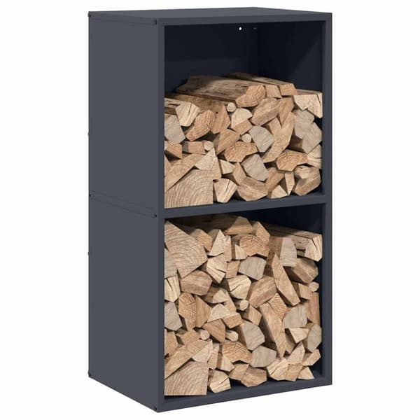 vidaXL Vedstativ antrasitt 40x30x75 cm kaldvalset stål