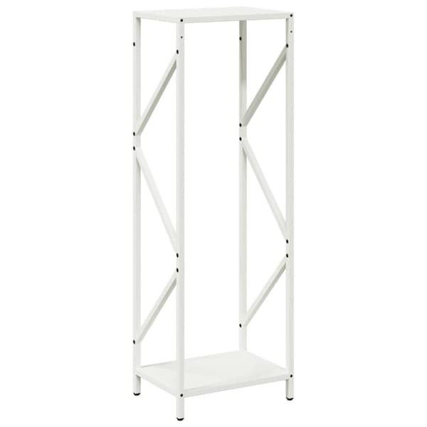 vidaXL Polttopuuteline Valkoinen 34x25x100 cm Kylmävalssattua terästä
