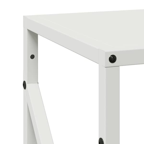 vidaXL Polttopuuteline Valkoinen 34x25x100 cm Kylmävalssattua terästä