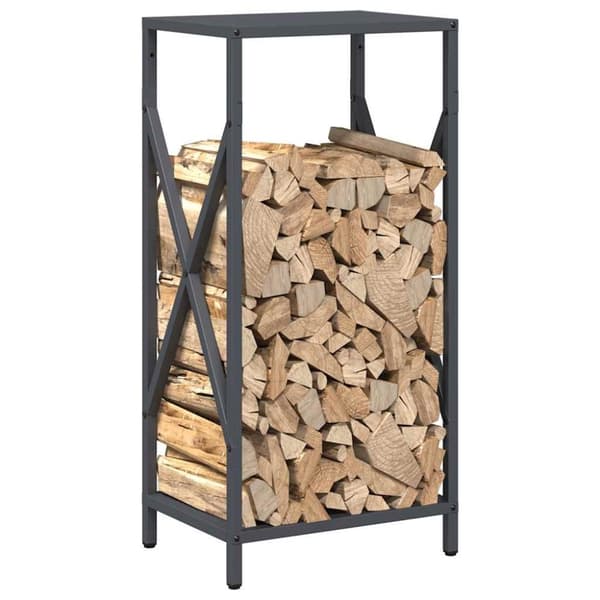 vidaXL Polttopuut Antrasiitti 34x25x70 cm Kylmävalssattu teräs