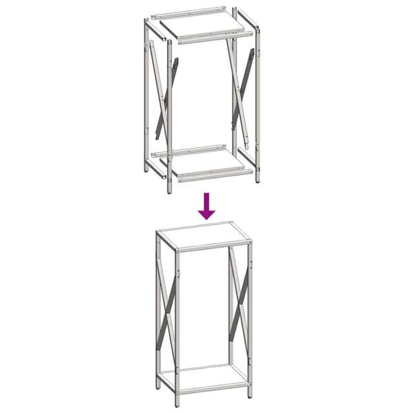 vidaXL Polttopuuteline Musta 34x25x70 cm Kylmävalssattua terästä