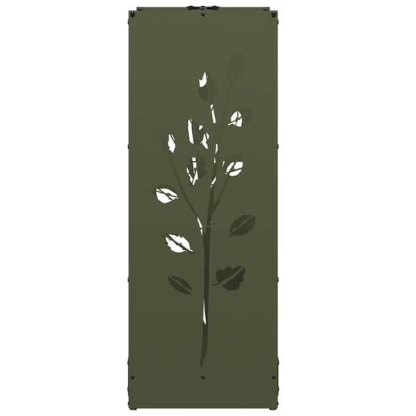 vidaXL Vedstativ olivengrønn 40x30x80 cm kaldvalset stål