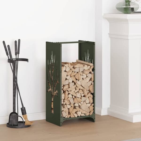 vidaXL Vedställ olivgrön 40x30x80 cm kallvalsat stål