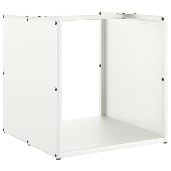vidaXL Vedstativ hvit 40x40x40 cm kaldvalset stål