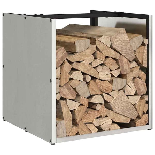 vidaXL Vedstativ 40x40x40 cm rustfritt stål