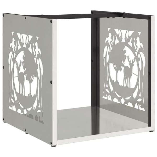 vidaXL Vedstativ 40x40x40 cm rustfritt stål