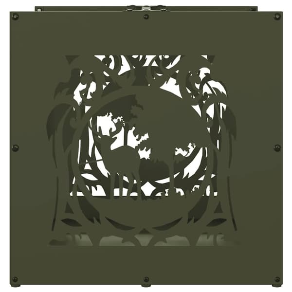 vidaXL Vedställ olivgrön 40x40x40 cm kallvalsat stål