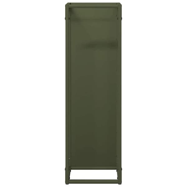 vidaXL Vedstativ olivengrønn 25x25x80 cm kaldvalset stål