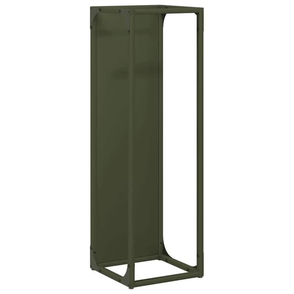 vidaXL Vedstativ olivengrønn 25x25x80 cm kaldvalset stål