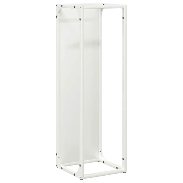 vidaXL Vedstativ hvit 25x25x80 cm kaldvalset stål