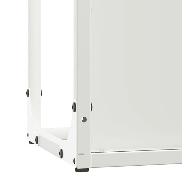 vidaXL Vedstativ hvit 25x25x80 cm kaldvalset stål