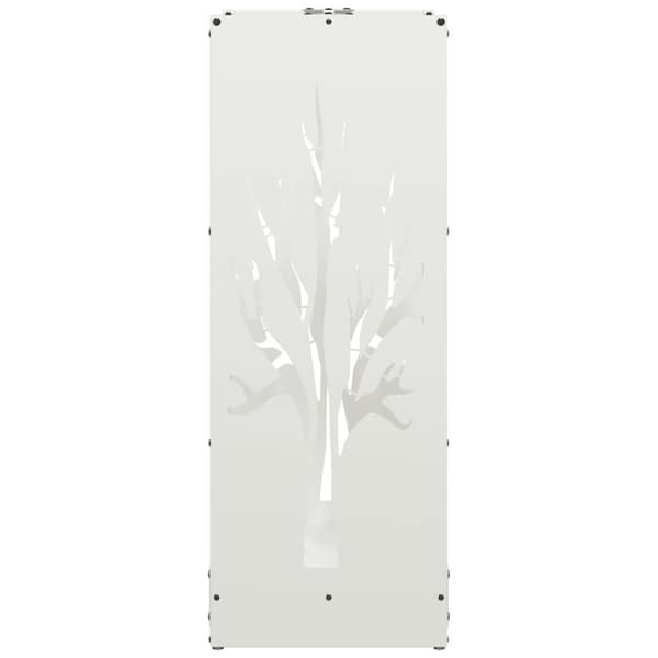 vidaXL Vedstativ hvit 40x30x80 cm kaldvalset stål