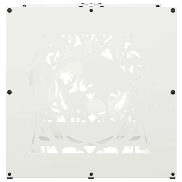 vidaXL Vedstativ hvit 40x40x40 cm kaldvalset stål