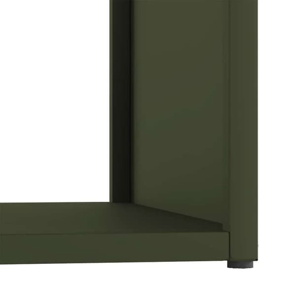 vidaXL Vedstativ olivengrønn 40x40x40 cm kaldvalset stål
