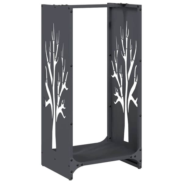 vidaXL Vedstativ antrasitt 40x30x80 cm kaldvalset stål