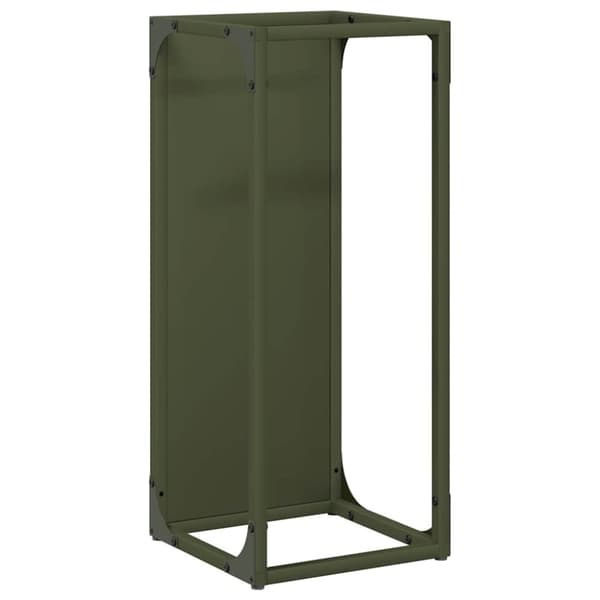 vidaXL Vedstativ olivengrønn 25x25x60 cm kaldvalset stål