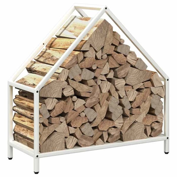 vidaXL Vedstativ svart 60x25x60 cm kaldvalset stål