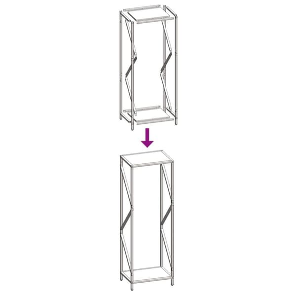 vidaXL Vedstativ hvit 34x25x100 cm kaldvalset stål