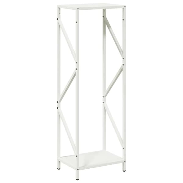 vidaXL Vedstativ hvit 34x25x100 cm kaldvalset stål
