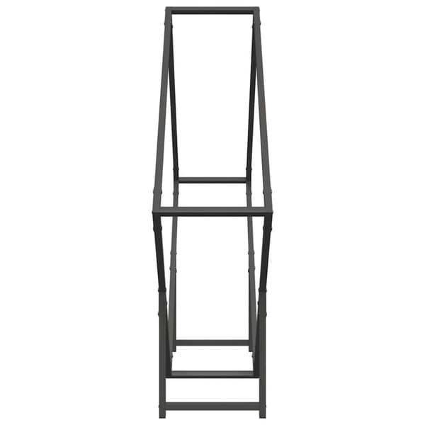 vidaXL Vedstativ svart 100x25x100 cm kaldvalset stål