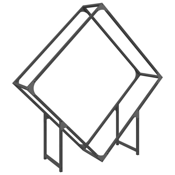 vidaXL Vedstativ svart 100x25x100 cm kaldvalset stål