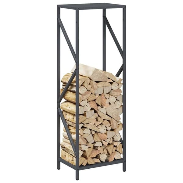vidaXL Vedstativ antrasitt 34x25x100 cm kaldvalset stål