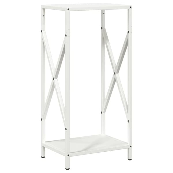 vidaXL Vedstativ hvit 34x25x70 cm kaldvalset stål