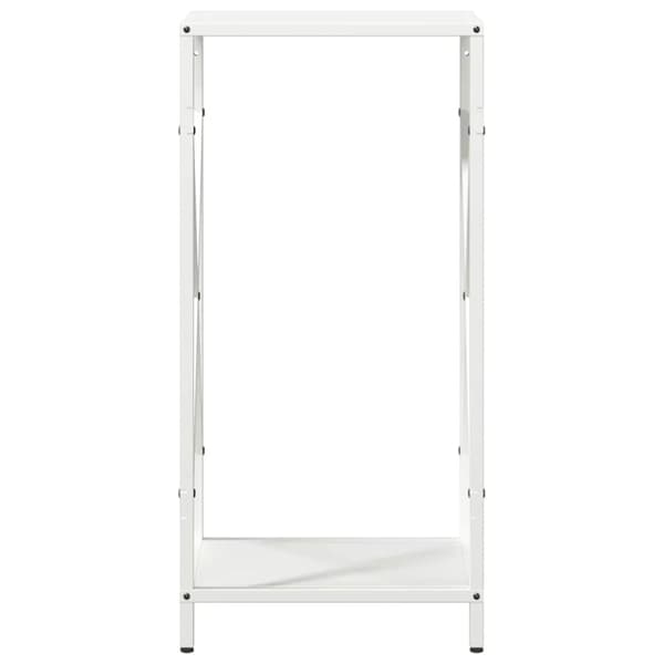 vidaXL Vedstativ hvit 34x25x70 cm kaldvalset stål