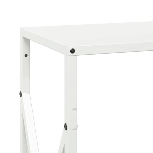 vidaXL Vedstativ hvit 34x25x70 cm kaldvalset stål