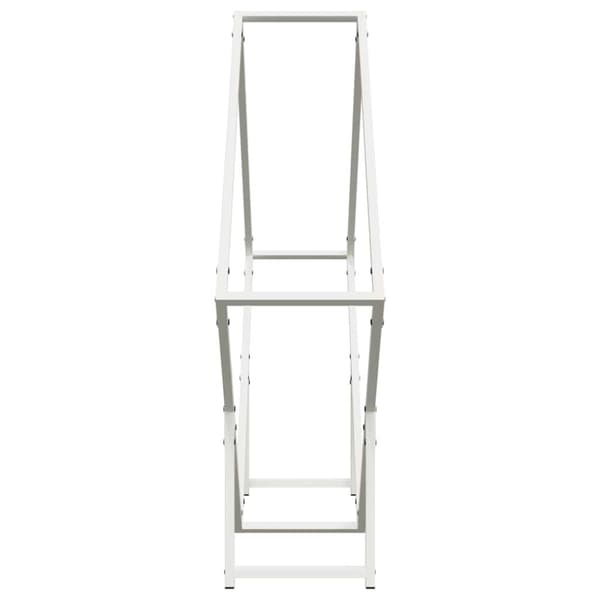 vidaXL Vedstativ hvit 100x25x100 cm kaldvalset stål