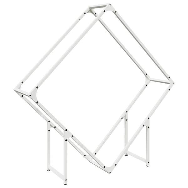 vidaXL Vedstativ hvit 100x25x100 cm kaldvalset stål