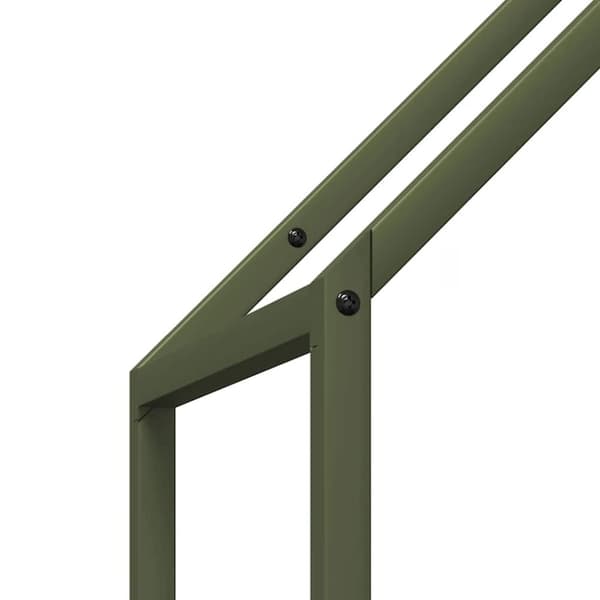 vidaXL Vedstativ olivengrønn 40x25x120 cm kaldvalset stål