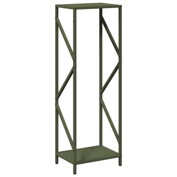 vidaXL Vedstativ olivengrønn 34x25x100 cm kaldvalset stål