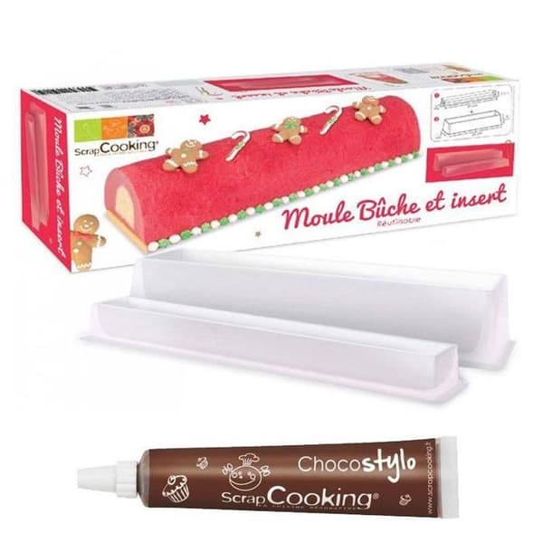 Moule för Bûche de Noël med insats + 1 Chokladpenna
