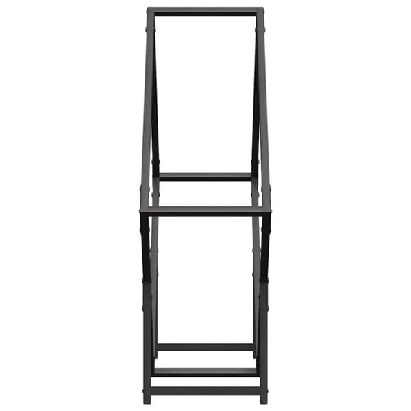 vidaXL Polttopuuteline musta 80x25x80 cm kylmävalssattua terästä