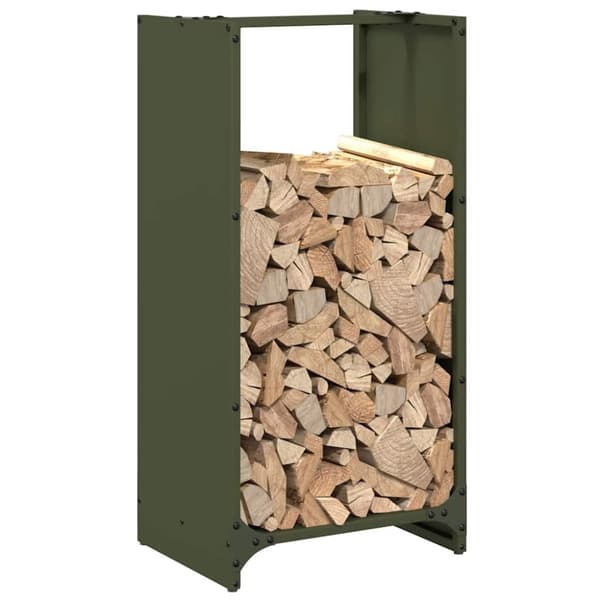 vidaXL Polttopuuteline 40x30x80 cm kylmävalssattu teräs
