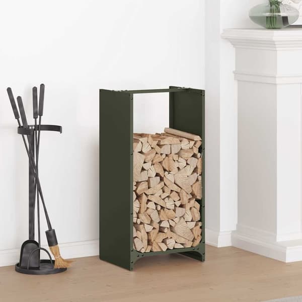 vidaXL Polttopuuteline 40x30x80 cm kylmävalssattu teräs