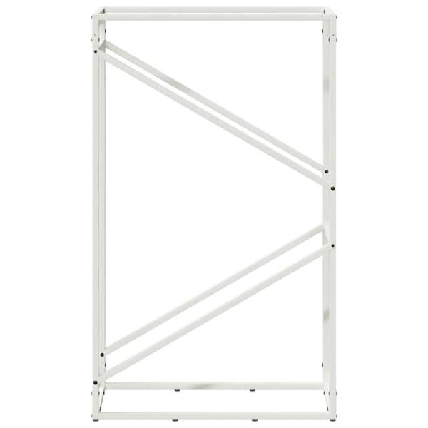 vidaXL Polttopuuteline valkoinen 60x25x100 cm kylmävalssattua terästä