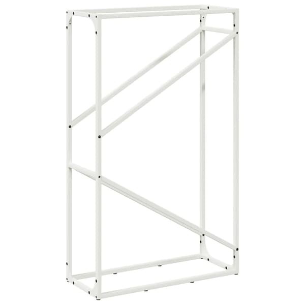 vidaXL Vedstativ hvit 60x25x100 cm kaldvalset stål