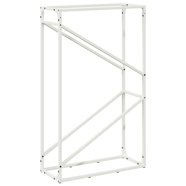 vidaXL Vedstativ hvit 60x25x100 cm kaldvalset stål