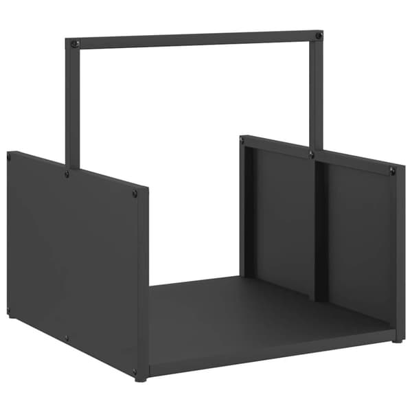 vidaXL Polttopuuteline musta 40x40x40 cm kylmävalssattu teräs