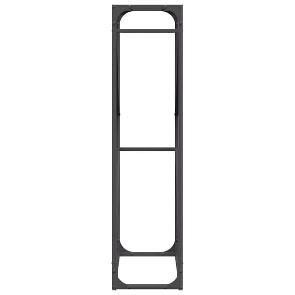 vidaXL Polttopuuteline musta 60x25x100 cm kylmävalssattua terästä