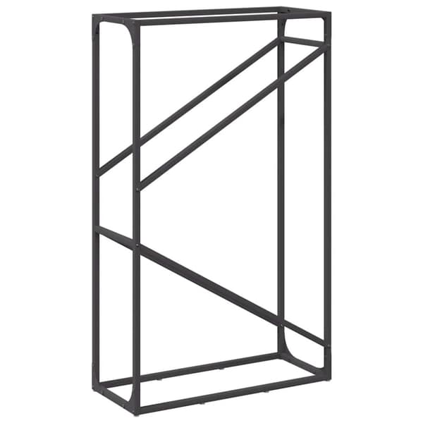 vidaXL Polttopuuteline musta 60x25x100 cm kylmävalssattua terästä