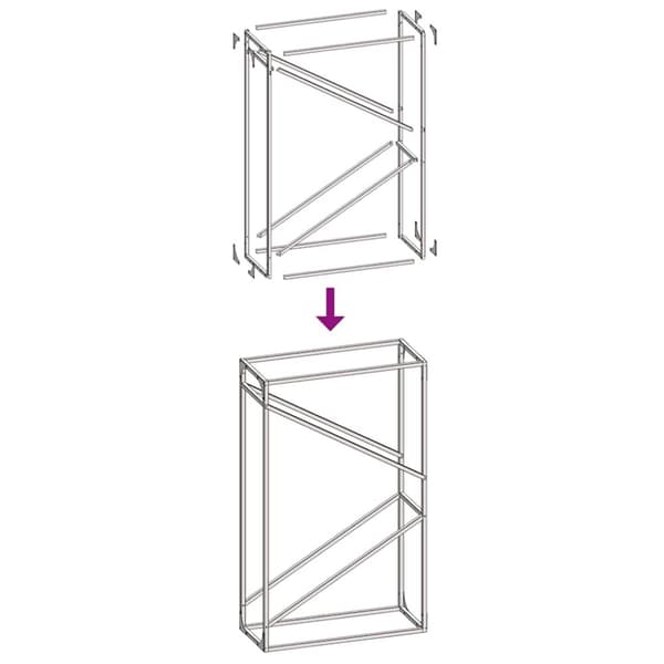 vidaXL Polttopuuteline musta 60x25x100 cm kylmävalssattua terästä